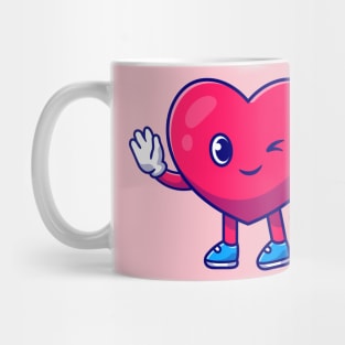 Cute Heart Angel Love Waving Hand Cartoon Mug